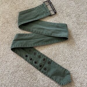 Green Canvas Belt with Grommets